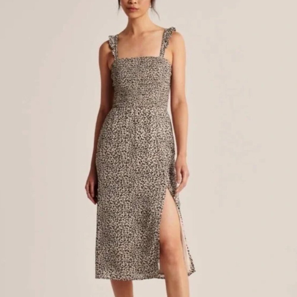 Abercrombie & Fitch - Smocked Cheetah Print Dress - Medium